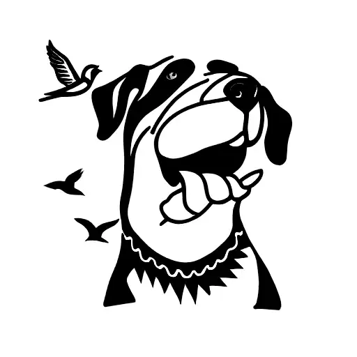 Dog With Bird In Its Mouth