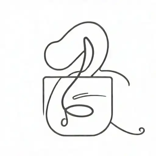 A Minimalist Tattoo Of An Airpods Silhouette With A Small Music Note Incorporated Into The Design