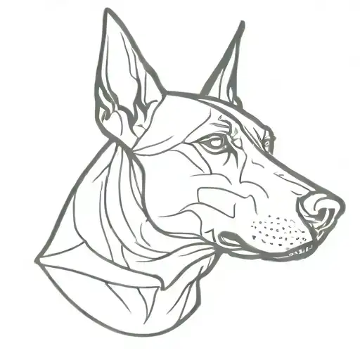 Doberman Dog Head