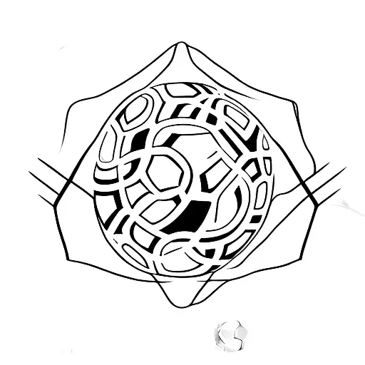 A Minimalist Tattoo Of A Soccer Ball Surrounded By Friends Holding Hands