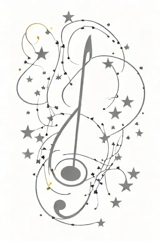 Music Note With Stars