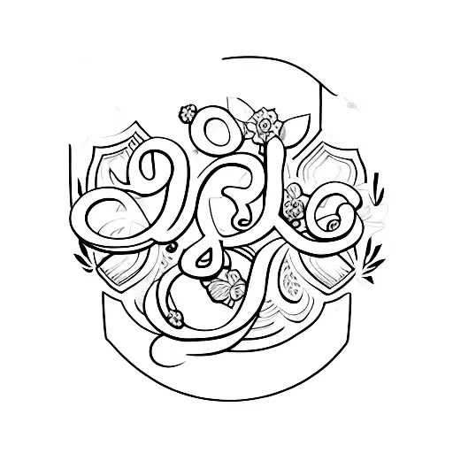 T Initial With Flower