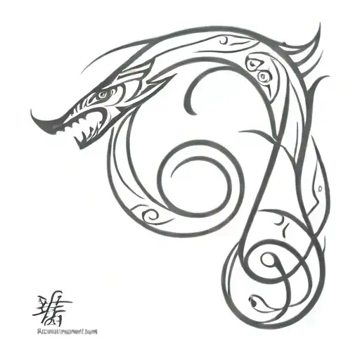 Bass Clef And Dragon