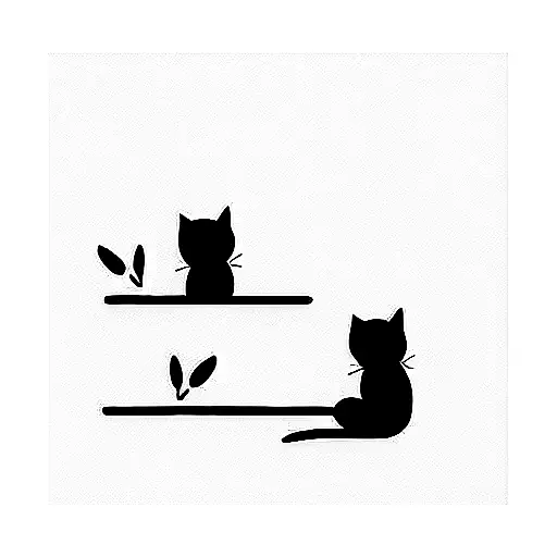 Black Cat Silouette With Honeymoon
