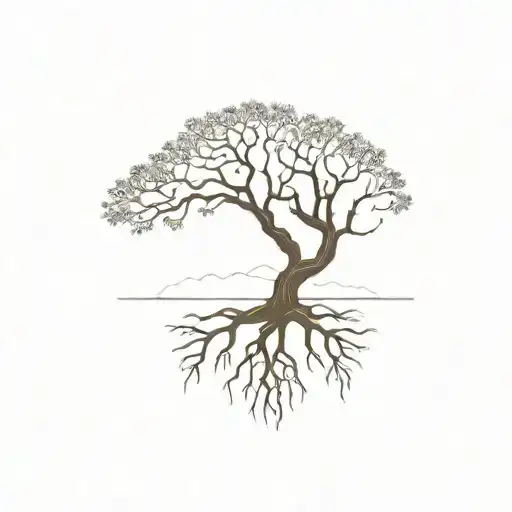 Tree With Deep Roots Reaching Deep