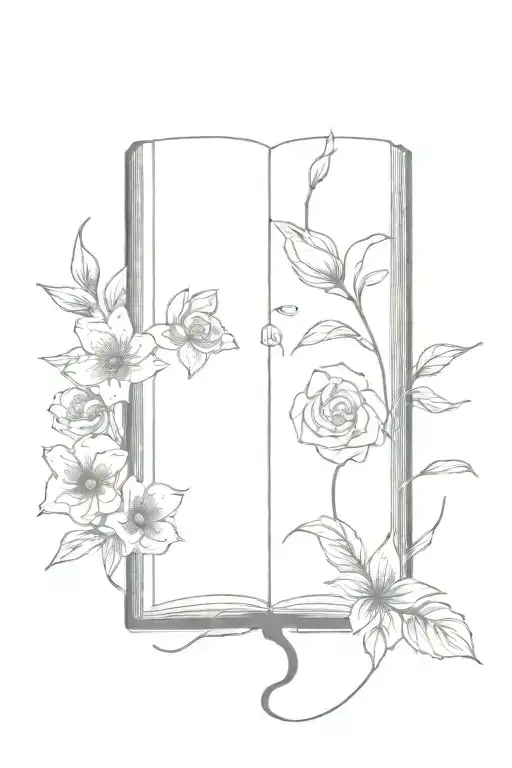 Open Book With Flowers Blooming
