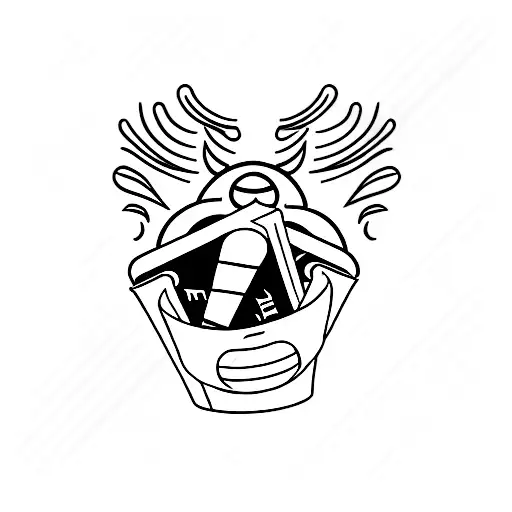 A Minimalist Tattoo Of A Cinema Ticket With A Cat Silhouette Inside