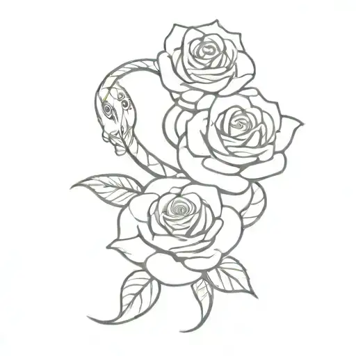 Snake And Roses