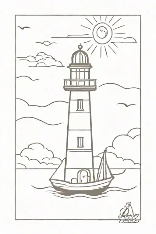 Lighthouse And Boat