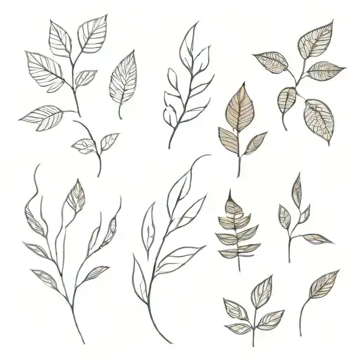 Number 16 And Leaf Patterns Minimalism