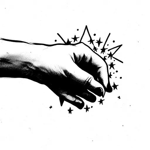 A Hand Almost Touching A Star Which Is Bleeding