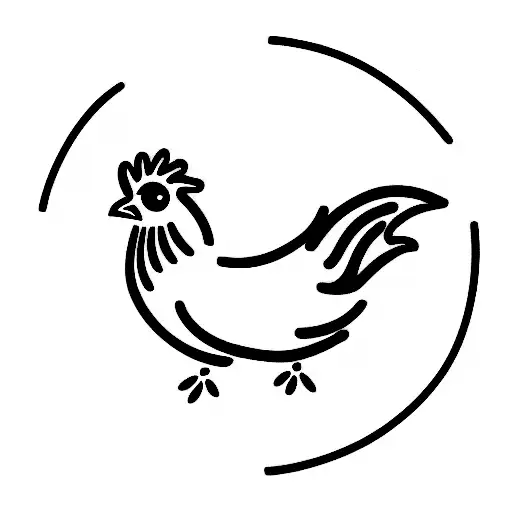 Small Chickens Walking In Line