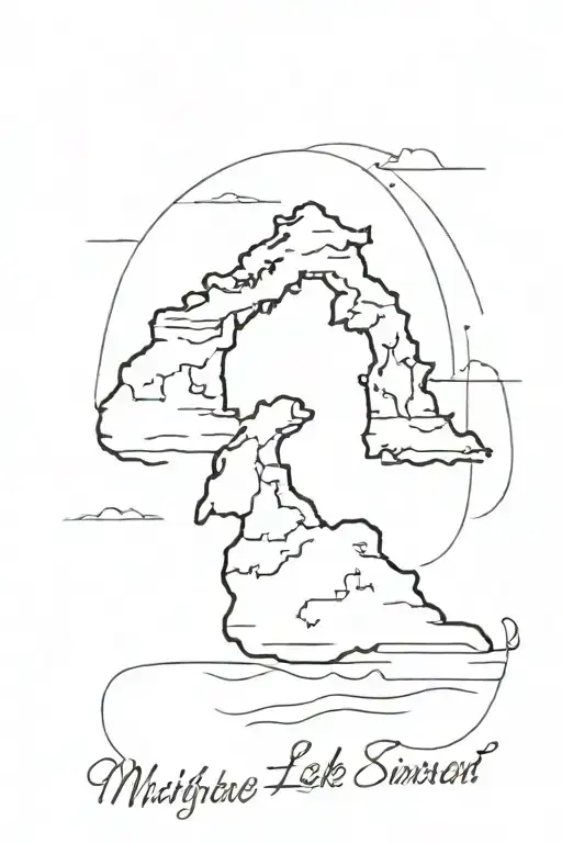 Postage Stamp Michigan Lake Sunset