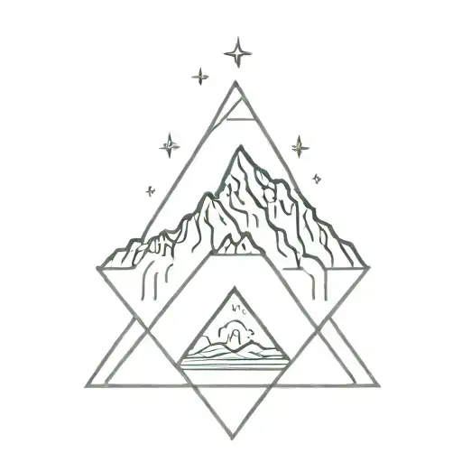 Trippy Line Diamond Shaped Mountain