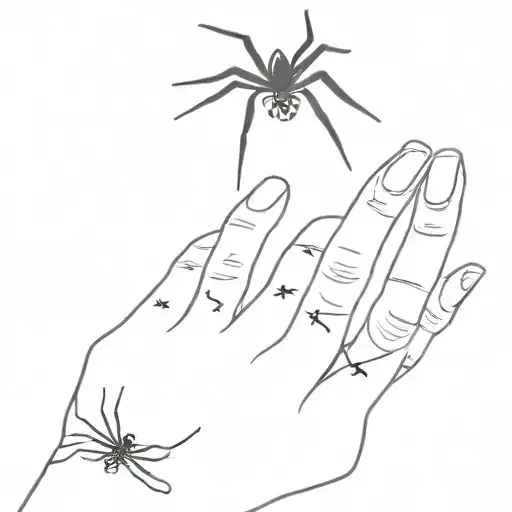 Girl With Spider On Her Hand