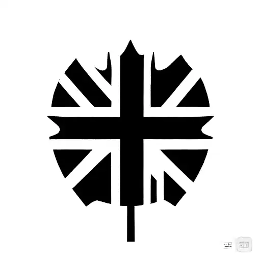 British Union Jack And Canadian Maple Leaf Placed On A Hong Kong Flag