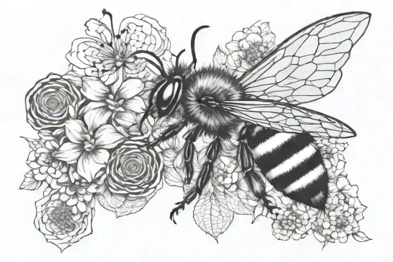 Bee Honey Comb Floral Patterns