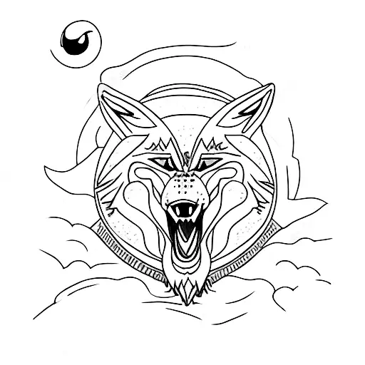 A Majestic Wolf Howling At The Moon In A Dark Forest