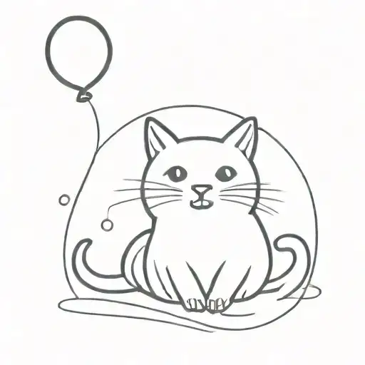 Cute Cat Starring At Foam Balloon Floating