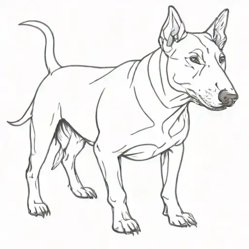 Bull Terrier In A Stand