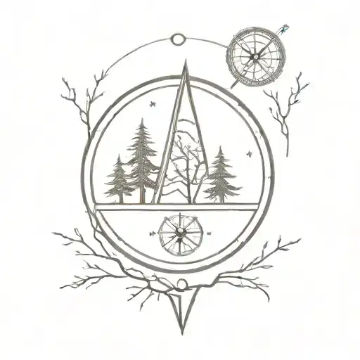 Trees And Compass Intertwined