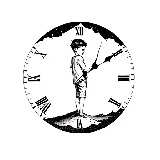 Little Boy With Broken Sand Clock