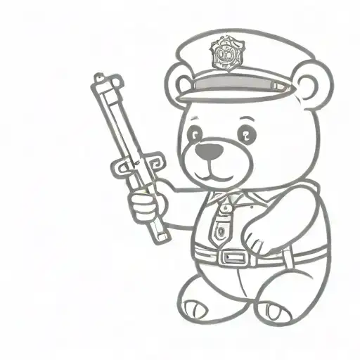 Manhattan Company Teddy Bear Holding Cop Hat