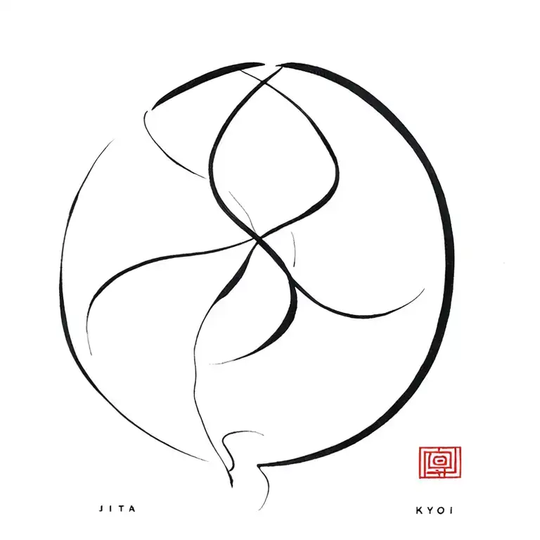 Jita Kyoei With One Black Belt Intertwined