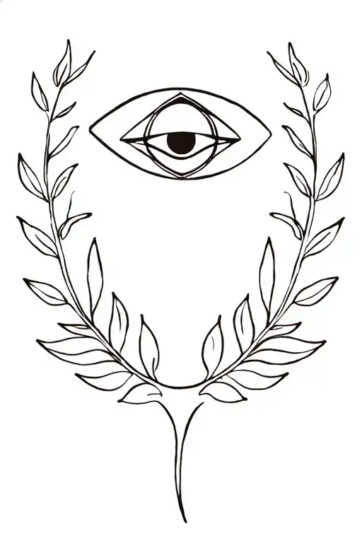 Laurel Crown And Turkish Eye In The Center