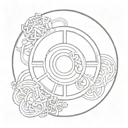 A Round Turing Pattern Surrounded By A Chinese Circle With Sea Ursin