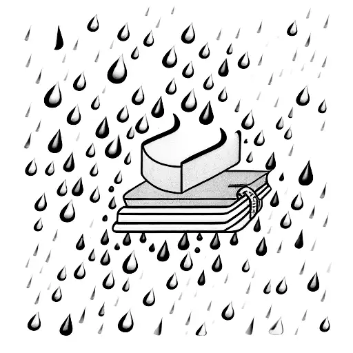 An Open Book With Rain Pouring Out Of Its Pages