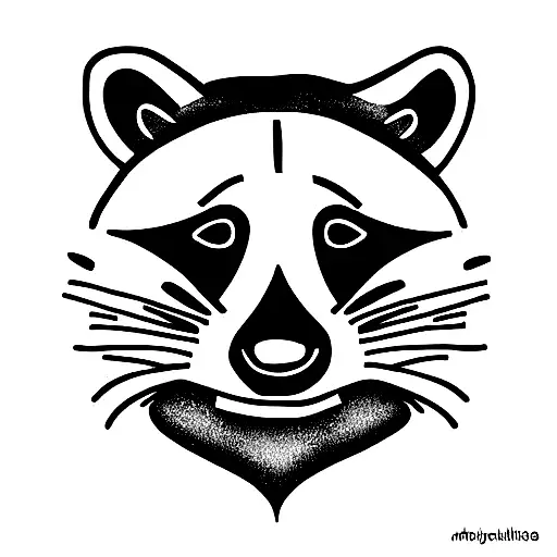 Raccoon Face Using Negative Space