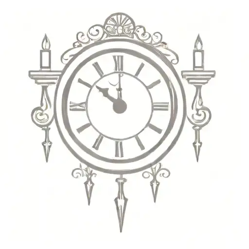 A Mantle Clock And A Candelabra