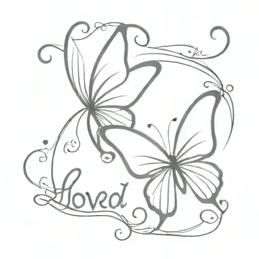 Butterfly That Incorporates The Word 'Loved' Into The Wings
