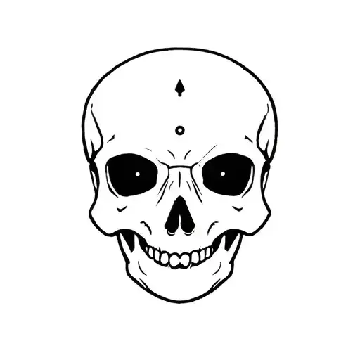 Skull With Simple Knife Piercing
