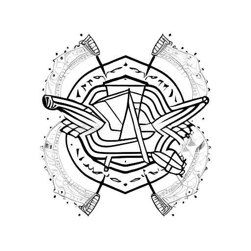 A Minimalist Tattoo Of A Rock Guitar With A Business Tie Wrapped Around It