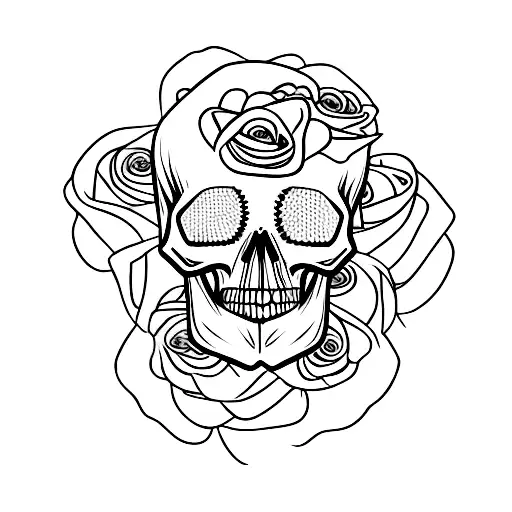 Skull With Roses