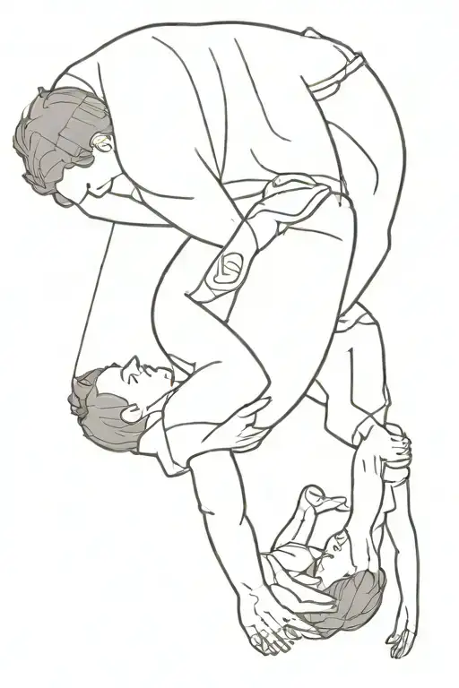 Dad Holding Daughter Upside Down