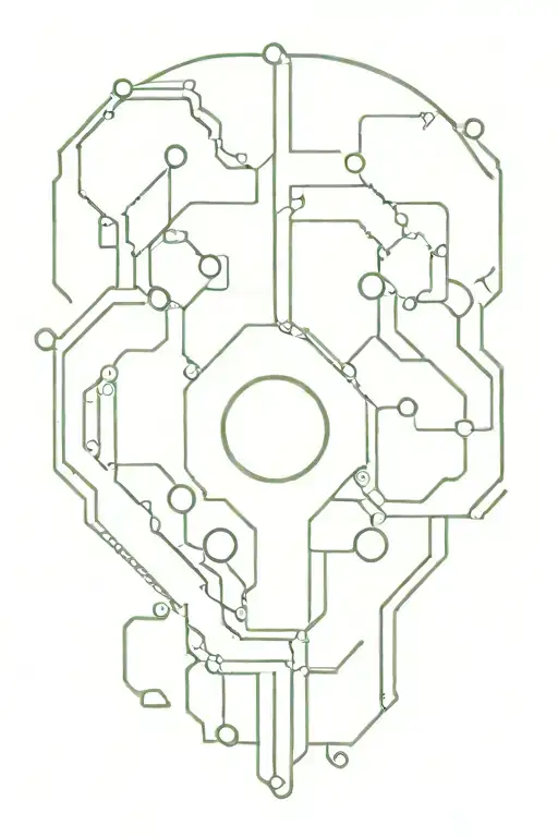 Cyberpunk Artificial Intelligence Circuit Board Pattern