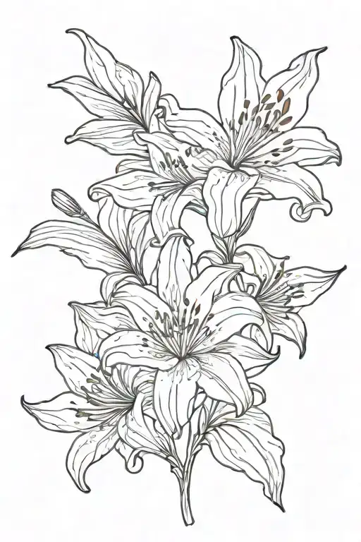 Lily Flowers Intertwined