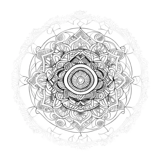 An Intricate Mandala Design Incorporating Various Animal Silhouettes