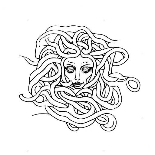 Medusa Surrounded By Books