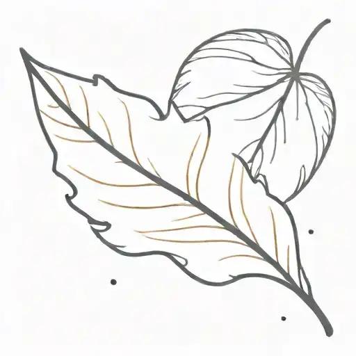 A Minimalist Design Of A Leaf Turning Into A Galaxy