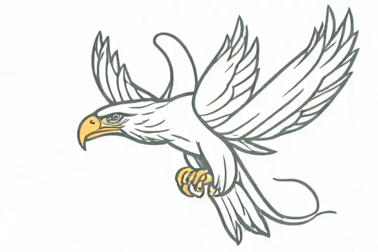 Eagle Holding Snake Flying