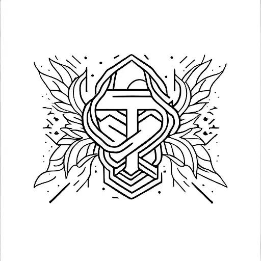 A Minimalist Tattoo Of The Paramore Logo With A Cat Silhouette Incorporated