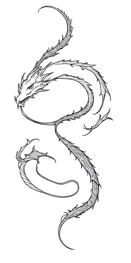Ocean Animals In The Form Of A Dragon Intertwined