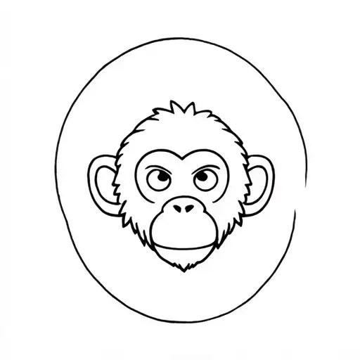 Minimalistic Monkey Funny Modern Minimalist