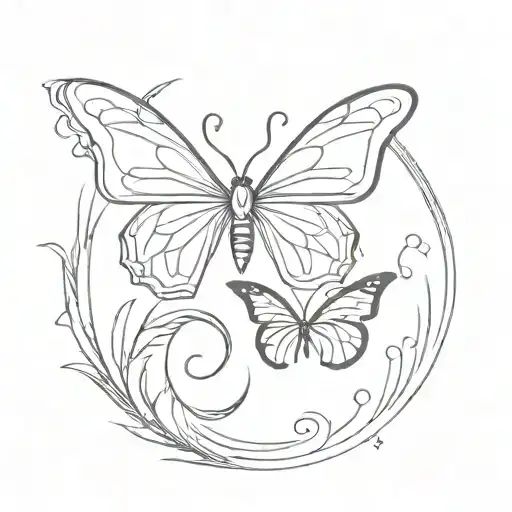 Yin Yang Fire Butterfly And Water Butterfly