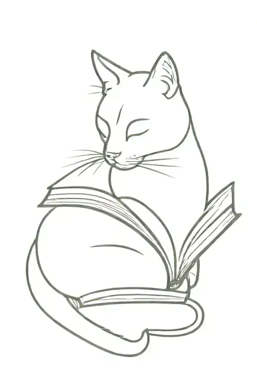 Cat And Book Outline