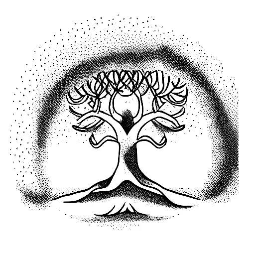 Ahuehuete Tree Sprouting From A Small Seed